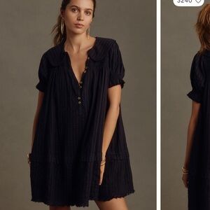 NWT Pilcro Findley Puff-Sleeve Collared Mini dress